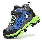 DUORO Jungen Trekking Wanderschuhe Kinder Schnee Stiefel Warmfutter Schneestiefel Wanderstiefel (34 EU, Grün)