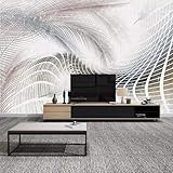 Tzxztt Kreativ Dreidimensional Geometrisch Abstrakt Federn 3D Tapete Hochwertige Strukturierte Seide Neutrale Material Ideal Für Wohnzimmer Schlafzimmer-350cm×256cm
