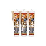 3er-Set Silikon-Dichtstoffe SIKA Sikasil Bau - Grau - 300ml