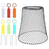 Pflanzenschutz Gitter Set, Garten-Schutzkäfig Set, Metallkäfig mit Hühnerdraht, Garten Schutzkäfig mit 3 Gartenpflöcken und 6 Etiketten, Metall Schutzkorb gegen Kaninchen und Vögel
