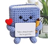 Gehäkeltes Buch - Emotionale Unterstützung, Positives Häkel- mit Baumwollfüllung | Geschenk für Männer, Frauen, Familie, Freunde, Kollegen, Geburtstag & Einweihungsparty