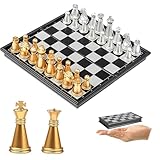 Schachspiel Magnetisch, 13 X 13CM Mini Schach, Reiseschach Klein, Schachspiele für Kinder, Schachbrett Einklappbar, Geeignet für Kinder und Erwachsene, Partys und Reisen