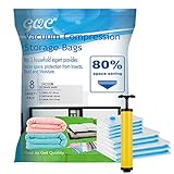 GQC Vakuumbeutel 100% dicht und extra robust - Vakuum Aufbewahrungsbeutel für Kleidung, Bettwäsche Kissen Bettdecken Textilien und vieles mehr (2pcs(100 * 70) cm 2pcs (80 * 60) cm4Pcs(70 * 50))