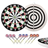 'HelaCueil“ 18'' (43 cm) Dartscheibe, doppelseitig, 2 cm dick, mit 9 Darts-Set