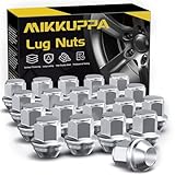 MIKKUPPA M12x1.5 Radmuttern - SW19 Ersatz für 2006-2020 Ford Fusion, 2012-2018 Focus, 2001-2022 Escape, 2011-2019 Fiesta, 20 Stück Einteilige Chrom OEM Factory Style Bulge Acorn Seat Radmuttern