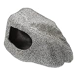 VOCOSTE Aquarium-Dekoration, Versteck, Felshöhle, Keramik, Aquarium-Dekoration, Stein für aquatische Haustiere, zum Spielen, Grau, 14 x 9 x 9 cm
