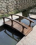 Gartenbrücke aus Holz für den Außenbereich, robuste Fußgängerbrücke für Hof, Rasen, Terrasse, Gehweg, rustikale Teichdekoration, 1,4 m und 1,8 m Optionen erhältlich