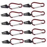 PAMINGONO 20 Sätze Sicherungsclip Outdoor-zubehör Camping-klemmclips Clip Für Sonnensegel Zubehör Für Campingbedarf Wasserdichtes Campingzelt Campingzeltklemme Aluminiumlegierung Rot