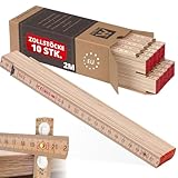 Metrie™ BLOCK 72 Zollstock/Zollstöcke - Gliedermaßstab | Maßstab - 2m - Natur Buche - Duplex Teilung, Hergestellt in der EU - 10 stück