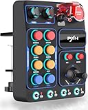 PXN CB1 Button Box – PC Seitenkonsole, 19 Tasten & Schalter, RGB-Beleuchtung, Seiten-Steuerbox für Sim-Racing-, Lkw-, LS- und Flug-Spiele, Zubehör für Lenkrad und Joystick, nur für PC
