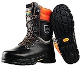 WOODSafe Schnittschutzstiefel Klasse 1, S3, schwarz/orange - Forststiefel, KWF - geprüft, Größe 47