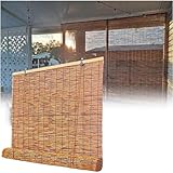 Handgewebte Bambusvorhänge für den Außenbereich, Pergola, natürliche Dekorationen, mit Sonnenschutz und Sichtschutz, Raffrollos für individuelle Innen-/Fenster-/Türschatten