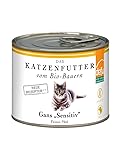 defu Katzenfutter | 1 x 200 g | Bio Gans Sensitiv | Getreidefreies Premium Bio Nassfutter Menü | Alleinfuttermittel für Katzen