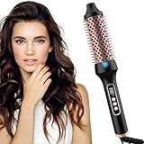 ZJchao 65W Roller Comb Harmless Negative Ionen Haarglätterung Kamm Curl Straight Dual Purpose LCD Display 120 Bis 200 ℃ Einstellbare Anwendbare Szenen -Friseursalon (EU-Stecker)