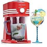 Salco Slush Ice Maker – Slush Eis Maschine im Retro-Design - 15 Watt, 2 Betriebsmodi für grobes & feines Eis - Edelstahlklingen, einfache Reinigung - inkl. 1-Liter-Krug
