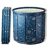 AYES Faltbare Badewanne für Erwachsene, Tragbare Eisbadewanne für Kaltwassertherapie Training, Outdoor Tauchwanne, Freistehende Badewannen für Dusche Spa Sauna (Planet Blau, 70cm*70cm*65cm)