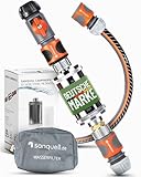 Wasserfilter Camping Wohnmobil, Wohnwagen Explorer | Keimsperre | Medizintechnik | Sauberes Trinkwasser unterwegs | Befüllfilter für Frischwassertank | Komplettset | bis 8 Liter/Minute | Silber