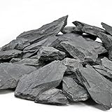 Unocho Aquariensteine 2,25KG Natürliche Schiefersteine für Aquarium, Aquascaping, Terrarien, Paludarien, Reptiliengehege, Wargaming, Modelleisenbahnen, Miniatur- oder Feengärten (5–10 cm)
