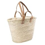 Blue Omnia, Korbtaschen, Einkaufskorb, Tragetasche, Korbtasche, Strandtasche Damen, Korbtasche Geflochten, Tragekorb, Ibiza Korbtasche, Einkaufstasche, Strandtasche Stroh, Einkaufstasche Geflochten