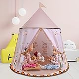 zerotop Kinderspielzelt Spielzelt für Mädchen, Kinder Spielhaus Indoor Teepee Indianerzelt Spielzelt Prinzessin, Kinder Spielzelt, Kinderzimmer Dekor- Lesezelt &Spielzimmer, für Kleinkinder 3-13 Jahre