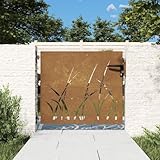 Homgoday Gartentor Metalltor Gartentür Gartenpforte Zauntor Zauntür Hoftor Einfahrtstor Einzeltor | Doppeltor Tor Garten Zaun Pforte 85x75 cm Cortenstahl Gras-Design