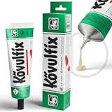 Kövulfix Schuhkleber 120g – Kontaktkleber extra stark & wasserfest – Lederkleber für Sohlen, Gummi, Textil, Kork – Made in Germany – Profi-Kleber für Schuhreparatur & Bastelarbeiten