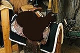Engel Reitsport Lammfell Sattelsitzbezug Sattelauflage SABEZ3-MOC für Western Reitsattel mit Hornausschnitt Horndurchlass Farbe Mocca braun