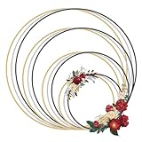 WestCH 12 Stück Metallring 3mm Dekoringe zum Hängen Metallringe zum Basteln 5cm/10cm/15cm/20cm für Traumfänger Ringe,Makramee Ring, Hochzeitskranz,Wickeltechnik