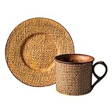 Kaffeetassen-Set, Kaffeetassen mit Untertasse, Cappuccino, Kaffee, Latte, Tee, Espressotassen, Keramikmaterial, 2 Farben zur Auswahl, Kaffeebecher-Set