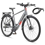 TELEFUNKEN E-Bike 28 Zoll Fahrrad für Damen & Herren | Pedelec Urban Citybike 7-Gang Kettenschaltung | Hydr. Scheibenbremsen | inkl. Panzerschloss | Elektrofahrrad 250 W Heckmotor | 475 Wh Li-Ion-Akku