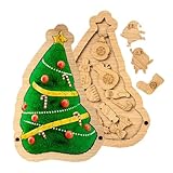 Weihnachtsbaum-Puzzle aus Holz,Weihnachts-Holzpuzzle für Kinder | Weihnachts-Bodenpuzzle aus Holz für Kinder | Weihnachtspuzzle, Weihnachtsspielzeug für Familie, Freunde, Balkon, Schlafzimmerdekoratio