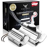 VALUXE® Premium Tubenquetscher [2 Größen] – Zahnpasta Ausdrücker aus Edelstahl – Effektive Tubenpresse – inkl. Aufhängeschlaufe – Restloses Ausdrücken garantiert