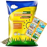 Rasensamen 20kg für Trockenrasen & Schattenrasen für 800m² - Samen Trockenheitsresistente - Rasen schnellkeimend - Grassamen verbraucht 20% weniger Wasser - Robust Gras - Samen für Neuansaat
