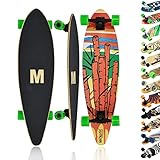 MAXOfit Longboard Cartoon No. 5 - kompaktes Cruiser Board mit robustem Deck und mittelweichen Rollen - TopMount Achsen für hohe Wendigkeit - besonders Cooles Design