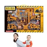 TQEBWUS Spielzeug-Bauwagen für Kinder,BAU-Spielfahrzeuge,Zurückziehbares Spielzeugauto, Push-and-Go-Bauauto - Fördert Fantasie und Kreativität. Druckguss-Spielfahrzeug-Set für Kinder ab 3 Jahren