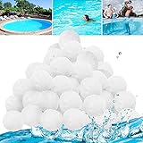 MOLVCE Pool Filterbälle 700g Filterballs ersetzt 25kg Filtersand, waschbar Filter Balls Schwimmzubehör für Sandfilteranlagen, Pool Pumpe, Aquarium