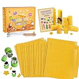 YOOHBERRYS Bienenwachsplatten für Kerzen, 24PCS Gelbe Bienenwachsplatten, Wachsplatten für Kerzen mit Geschenkbox (20 * 20 cm) Familie Freunde und Kinder