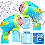 Sloosh 2 Luftschiff Seifenblasenpistole für Kinder mit Seifenblasen flüssigkeit (2 * 130 ml), Light Up seifenblasenmaschine für Party, Seifenblasen Pistole für Halloween, Ostern