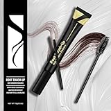 HAIOLORPRO Haarmascara Dunkelbraun, Ansatzfarbe Wasserdicht Ansatzpuder Für Frauen Haar Mascara, Haaransatz Puder, Haarpuder Frauen Graue Haare Abdecken Bart Farbe Männer, 15g/0.53oz