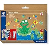 Staedtler Fingermalfarbe Noris junior (intensive, lichtechte Farben, leicht mischbar, Set mit 6 Farben), 8816, Sortiert, 75 ml (6er Pack)
