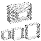 JIYIN 6 Rechteckigen Gezackten Ausstechformen, 6 Größen keksausstecher Gewellt Gewellte Kanten Ausstecher Edelstahl Keksausstecher Ausstechform für Kekse Fondant Kuchen