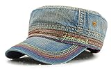 Roffatide Unisex Baumwolle Flat Top Peaked Baseball Cap Armee Militär Corps Hut Kappe Visier Navy blau B