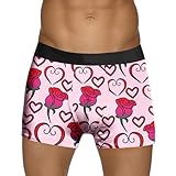 Caxndycing Boxershorts Herren Retroshorts mit Herz Print Unterhosen mit Motiv Herzen Feuchtigkeitsableitend Sportliche Unterwäsche Leicht Bequeme Boxer Weich Luftig Shorts