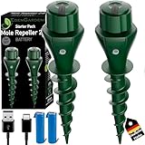 EdenGardens 2er Pack 'MOLE Repeller 2.0 Battery' Maulwurf Vertreiber bestes Mittel gegen Wühlmäuse & Maulwurf - Maulwurfschreck Maulwurf vertreiben (Set Erweiterung ohne Ladegerät)