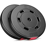 Hop-Sport Hantelscheiben Set 20 kg (2x10 kg) Kunststoff, Gewichtsplatten mit 31mm Lochdurchmesser, ideal für Standard 30mm Langhantelstangen, Robuste Gewichtsscheiben für Krafttraining