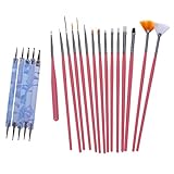 Nicfaky 15 x Nagelbürsten oder 5 x Punktierstifte, Marmorierwerkzeug