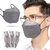 Acewin FFP2 Maske Grau Fischform 25 Stück, Fischmasken Erwachsene Groß Einzeln Verpackte Mundschutz maske CE Zertifiziert mit Hoher Filtereffizienz Atemschutzmaske