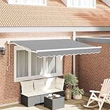 Emmtore Elektrischer Markisenrahmen Ausziehbar aus Metall mit Fernbedienung, höhenverstellbar,Weiß,Elektrisch,3 x 2 m