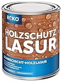 ROKO Holzlasur - Farblos - 0,75 Liter Lasur - 3in1 Seidenmatt - Premium Holzschutzlasur für Innen und Außen - Dauerhafter Wetter- und UV-Schutz