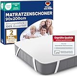 Blumtal Matratzenschoner 90x200cm - wasserdichte Matratzenauflage 90x200cm aus 80% Baumwolle - Oeko-TEX zert. Inkontinenzunterlage waschbar bis 95 °C - knisterfreier Bett Topper - Bettwanzen Schutz